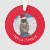 Happy Cute Merry kerst Quokka Beach Australië Ornament (voorkant)
