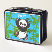 Happy Cute Panda Monogrammed Lunch Box (Achterkant)