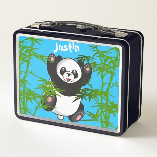 Happy Cute Panda Monogrammed Lunch Box (Achterkant)