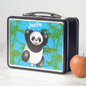 Happy Cute Panda Monogrammed Lunch Box (In situ)