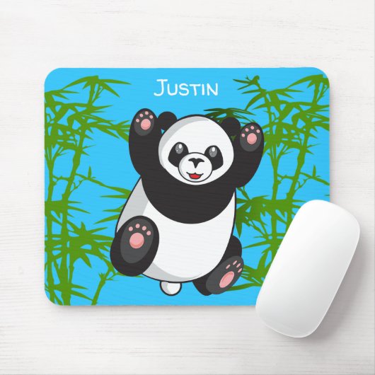 Happy Cute Panda Monogrammed Muismat (Met muis)