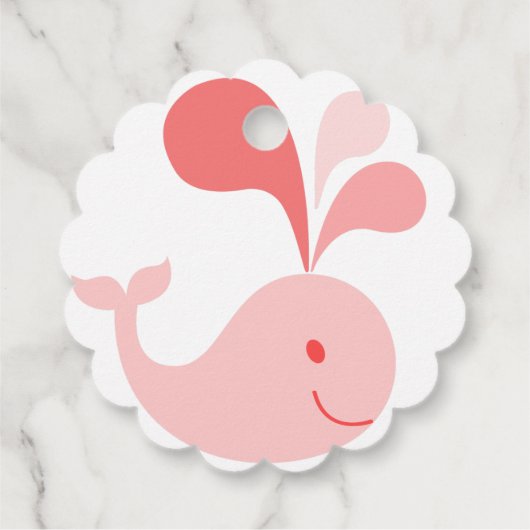 Happy Cute Pink Whale Bedankjes Labels (Achterkant)