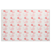 Happy Cute Pink Whale Fabric Stof (Fat Quarter)