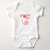 Happy Cute Pink Whale Romper (Voorkant)