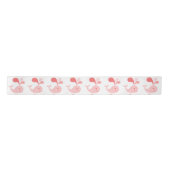 Happy Cute Pink Whale Satin Ribbon Satijnen Lint (Voorkant)