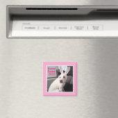Happy Cute Puppy Dog met paasbroodrooster roze Magneet (Insitu (Vaatwasser))