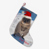 Happy & Cute Quokka op het kerstfeest Kleine Kerstsok (Voorkant (Hangend))