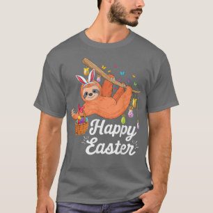 Happy Cute Sloth met Bunny Ears Egg Easte T-shirt