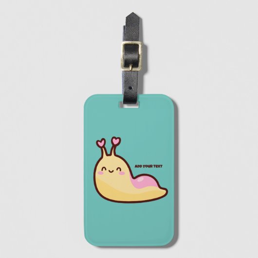 Happy Cute Slug Bagagelabel (Voorkant (verticaal))