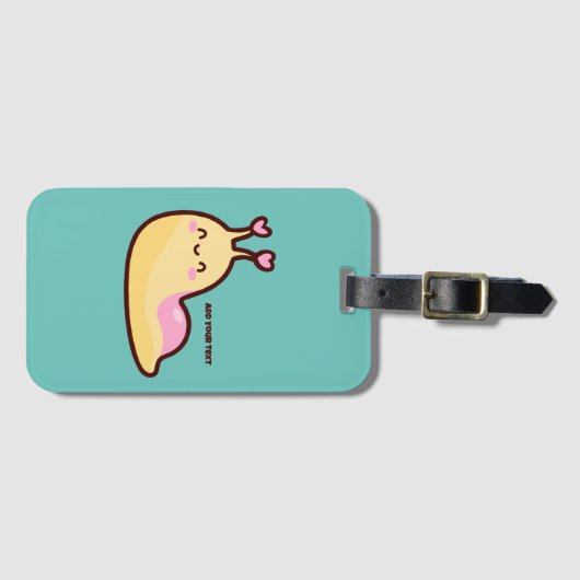 Happy Cute Slug Bagagelabel (Voorkant (horizontaal))