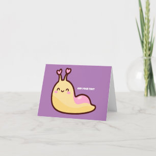 Happy Cute Slug Persoonlijke tekst Feestdagen Kaart