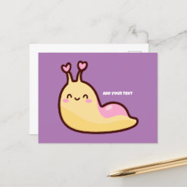 Happy Cute Slug Persoonlijke tekst Feestdagenkaart