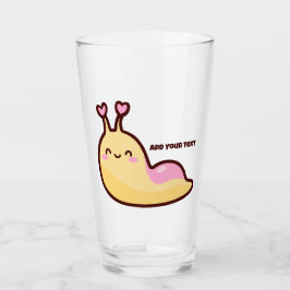 Happy Cute Slug Persoonlijke tekst Glas