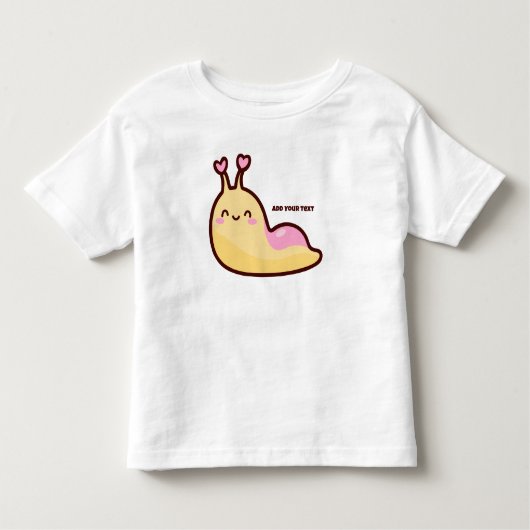Happy Cute Slug Persoonlijke tekst Kinder Shirts (Voorkant)