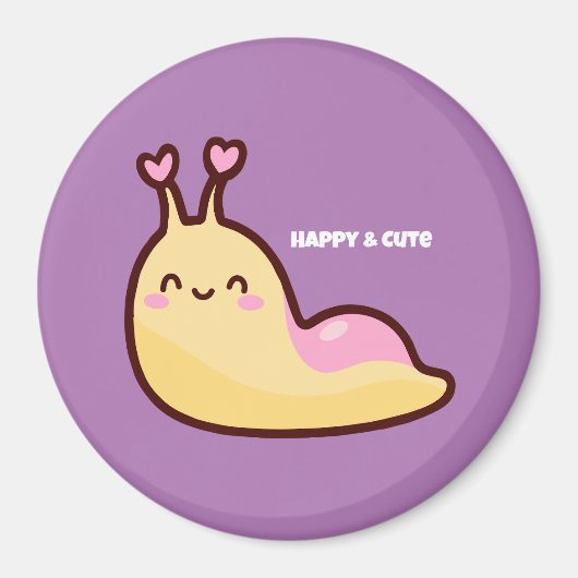 Happy Cute Slug Persoonlijke tekst Magneet (Voorkant)
