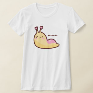 Happy Cute Slug Persoonlijke tekst T-shirt