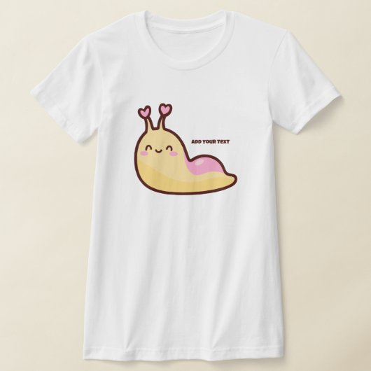 Happy Cute Slug Persoonlijke tekst T-shirt (Laagn)