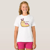 Happy Cute Slug Persoonlijke tekst T-shirt (Voorkant volledig)