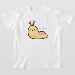 Happy Cute Slug Persoonlijke tekst T-shirt