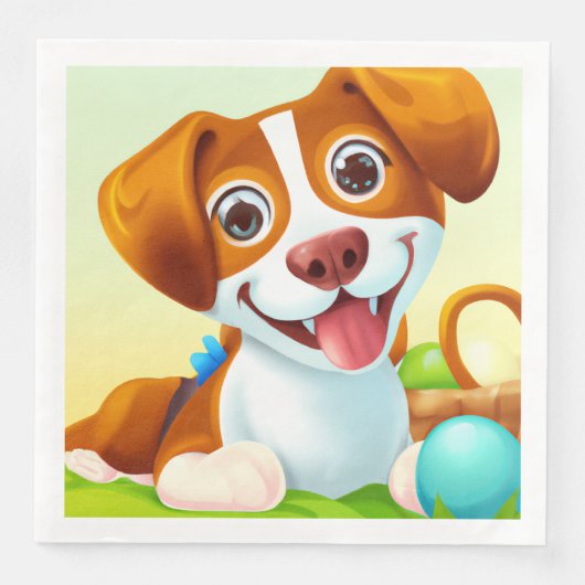 Happy Cute Smiling Dog Servet (Voorkant)