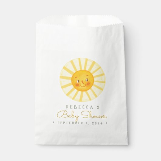 Happy Cute Sun Baby shower Favor Bag Bedankzakje (Voorkant)