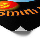 Happy Cute Trick of Treing Halloween Ghost Poster (Hoek)