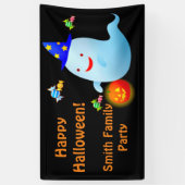 Happy Cute Trick of Treing Halloween Ghost Spandoek (Verticaal)
