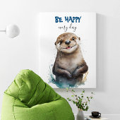 Happy Cute Waterverf Otter Nursery Poster
