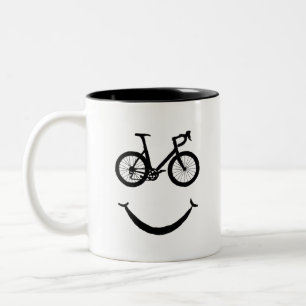 Happy Cycling Riding Bicycle Clipart BikingClipArt Tweekleurige Koffiemok