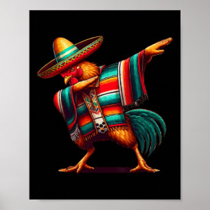 Happy Dabbing Mexicaanse kip Cinco de Mayo Lover Poster