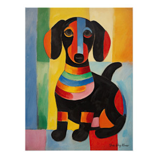 Happy Dachshund Dog 03 - Kaori Perfect Poster