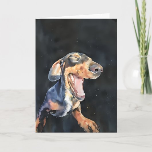 Happy Dachshund Kaart (leeg) (Voorkant)