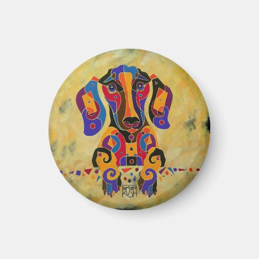 Happy Dachshund Magnet (Voorkant)