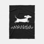 Happy Dachshund With Autumn Leaves For Pet Lovers  Fleece Deken (Voorkant)