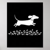 Happy Dachshund With Autumn Leaves For Pet Lovers Poster (Voorkant)