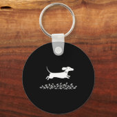 Happy Dachshund With Autumn Leaves For Pet Lovers Sleutelhanger (Voorkant)
