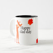 Happy Dad Day Mok - Vader & Kind Silhouette Gift (Voorkant links)