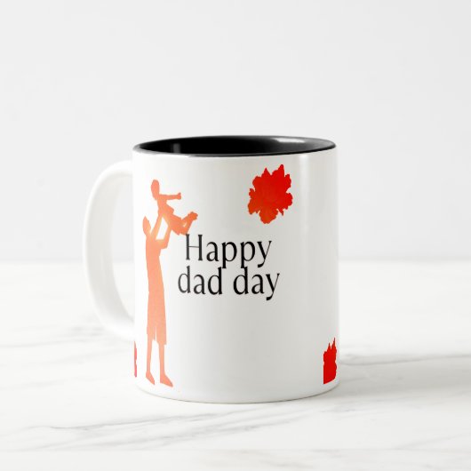 Happy Dad Day Mok - Vader & Kind Silhouette Gift (Voorkant links)