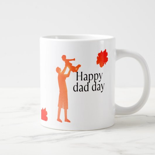 Happy Dad Day Mok - Vader & Kind Silhouette Gift (Rechts)