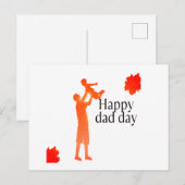 Happy Dad Day Mok - Vader & Kind Silhouette Gift Briefkaart (Voorkant / Achterkant)