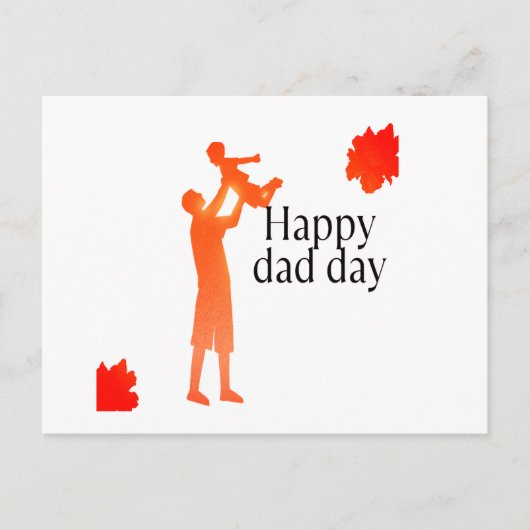 Happy Dad Day Mok - Vader & Kind Silhouette Gift Briefkaart (Voorkant)