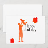 Happy Dad Day Mok - Vader & Kind Silhouette Gift Kaart (Voorkant / Achterkant)