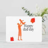 Happy Dad Day Mok - Vader & Kind Silhouette Gift Kaart (Staand voorkant)