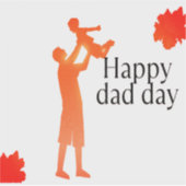 Happy Dad Day Mok - Vader & Kind Silhouette Gift Sticker (Voorkant)