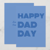 Happy Dad Day - Vaderdag Wenskaart, eenvoudig Feestdagenkaart (Voorkant / Achterkant)
