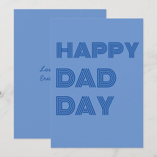 Happy Dad Day - Vaderdag Wenskaart, eenvoudig Feestdagenkaart (Voorkant / Achterkant)