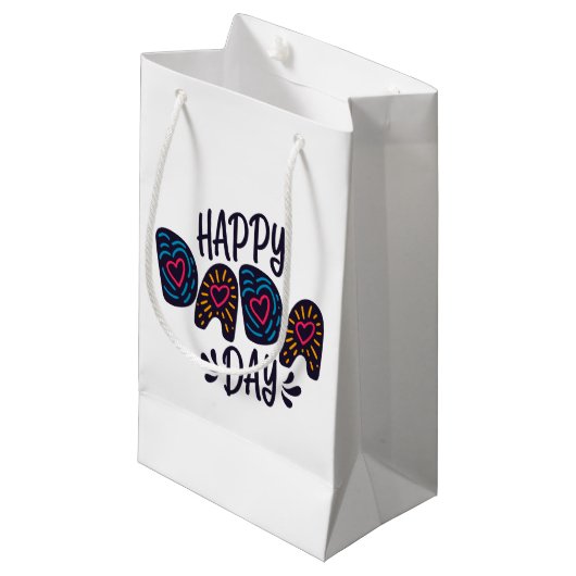 Happy Dada Day Happy Vaderdag | Gift Bag Klein Cadeauzakje (Voorkant Gekanteld)