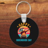 Happy Dag van de marmot Dabbing Marmot Kinderen Gr Sleutelhanger (Voorkant)