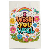 Happy Daisies and Rainbows  Medium Cadeauzakje (Voorkant)
