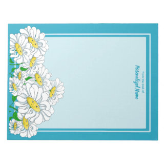 Happy Daisies Blue - Blauw Ongelijnd Notitieblok